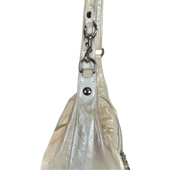 Rare Coach Poppy Metallic Champagne Leather Shoulder Hobo Bag Style 16374 - Picture 5 of 16